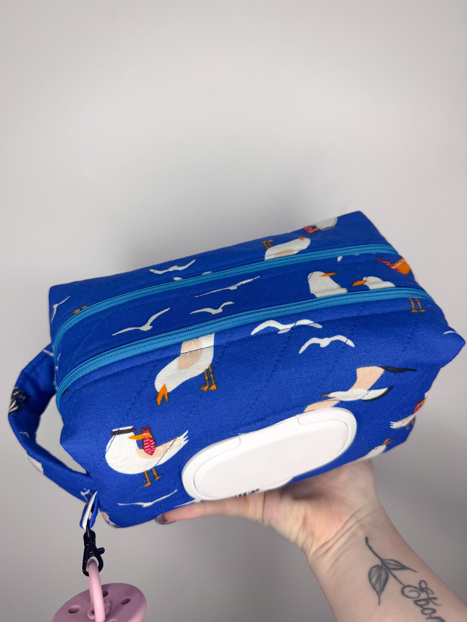 Seagulls Quilted Nappy & Wipe Pouch | Essential Baby Wipe Pouch