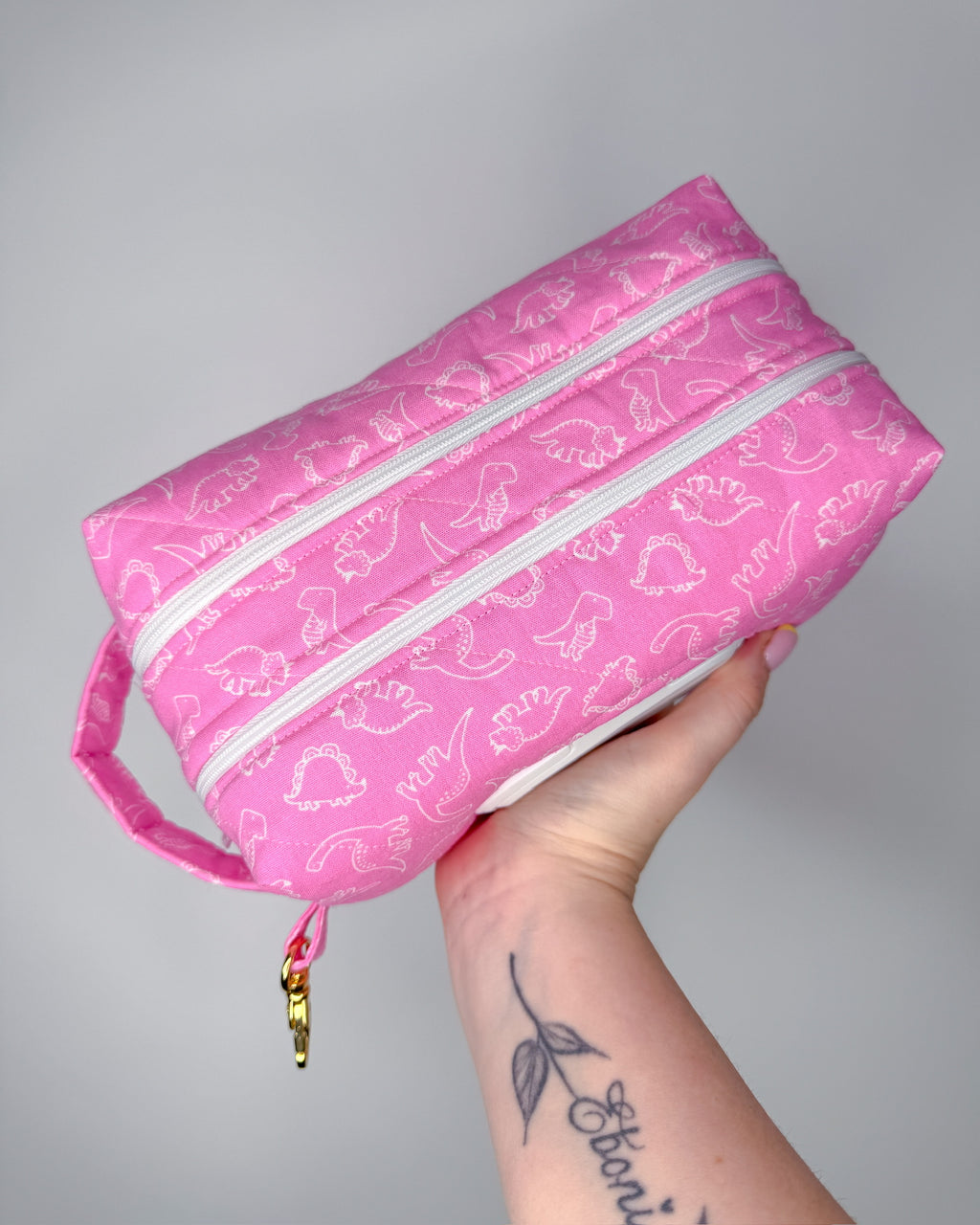 Little Dinos Print Quilted Nappy & Wipe Pouch | Essential Baby Wipe Pouch