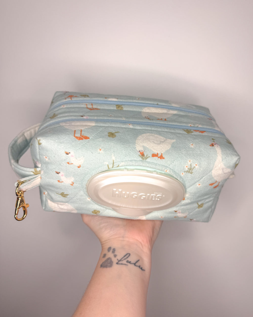 Custom made Quilted Nappy & Wipe Pouch | Essential Baby Wipe Pouch