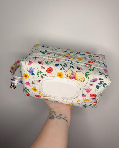 Flower Garden Bear Print Essential Wipe Pouch