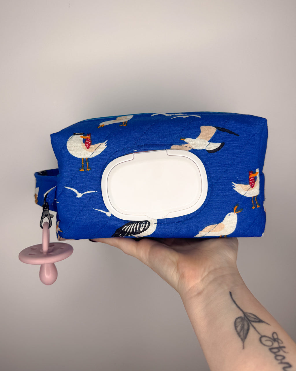Seagulls Quilted Nappy & Wipe Pouch | Essential Baby Wipe Pouch