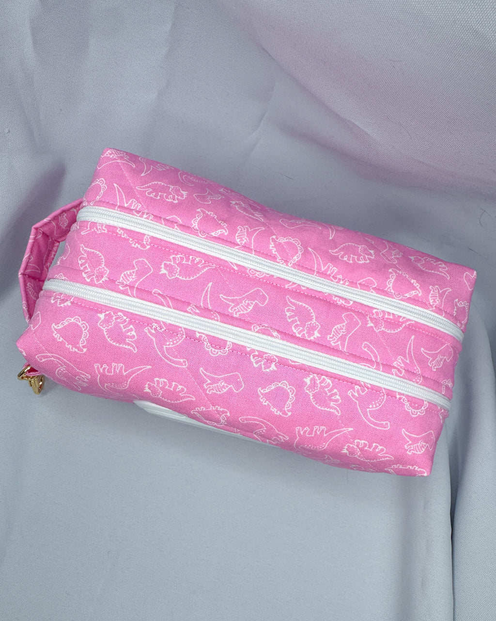 Little Dinos Print Quilted Nappy & Wipe Pouch | Essential Baby Wipe Pouch