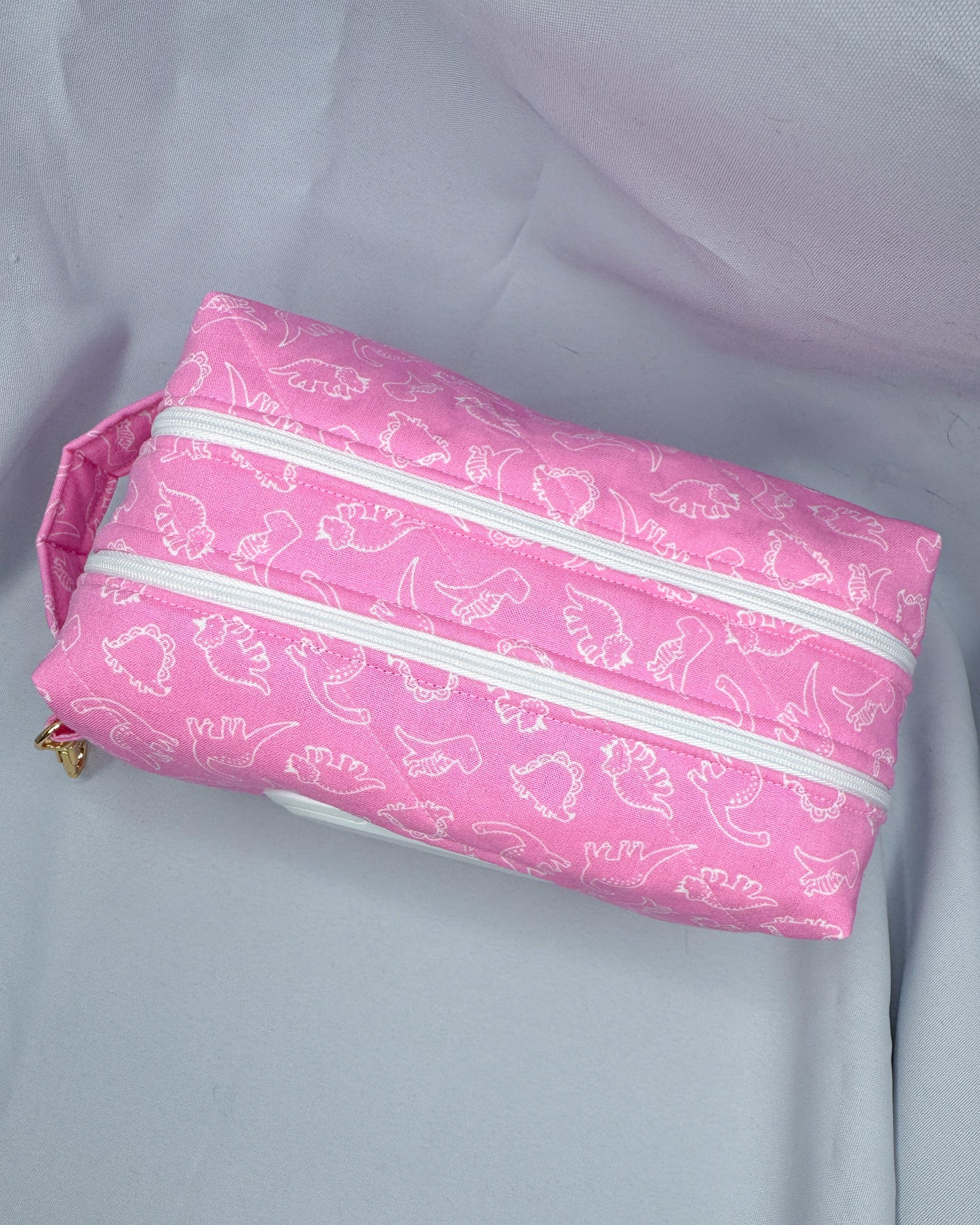 Little Dinos Print Quilted Nappy & Wipe Pouch | Essential Baby Wipe Pouch