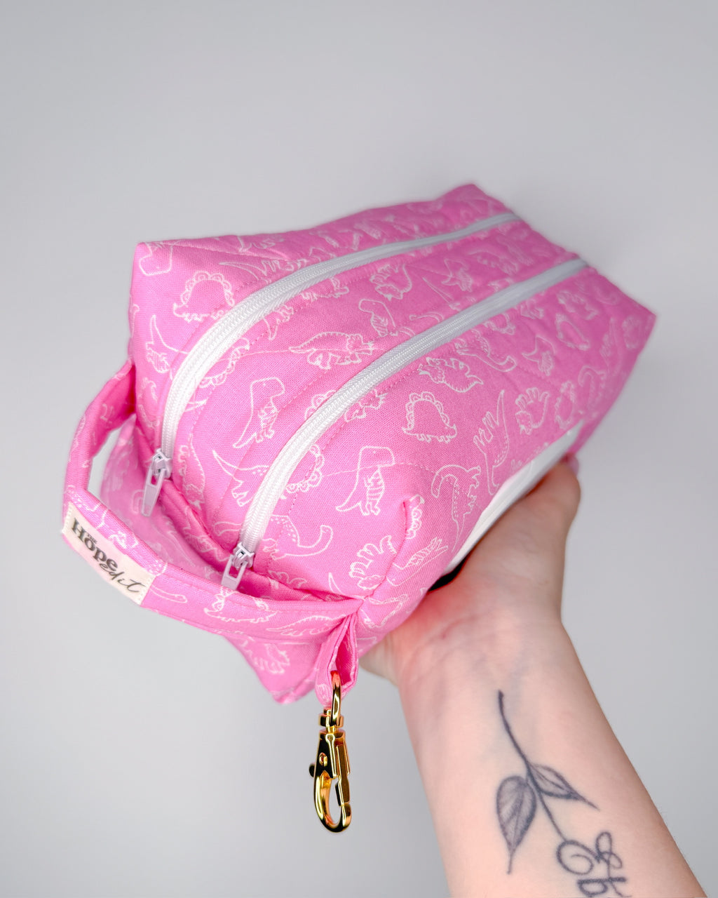 Little Dinos Print Quilted Nappy & Wipe Pouch | Essential Baby Wipe Pouch