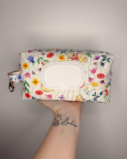 Flower Garden Bear Print Essential Wipe Pouch
