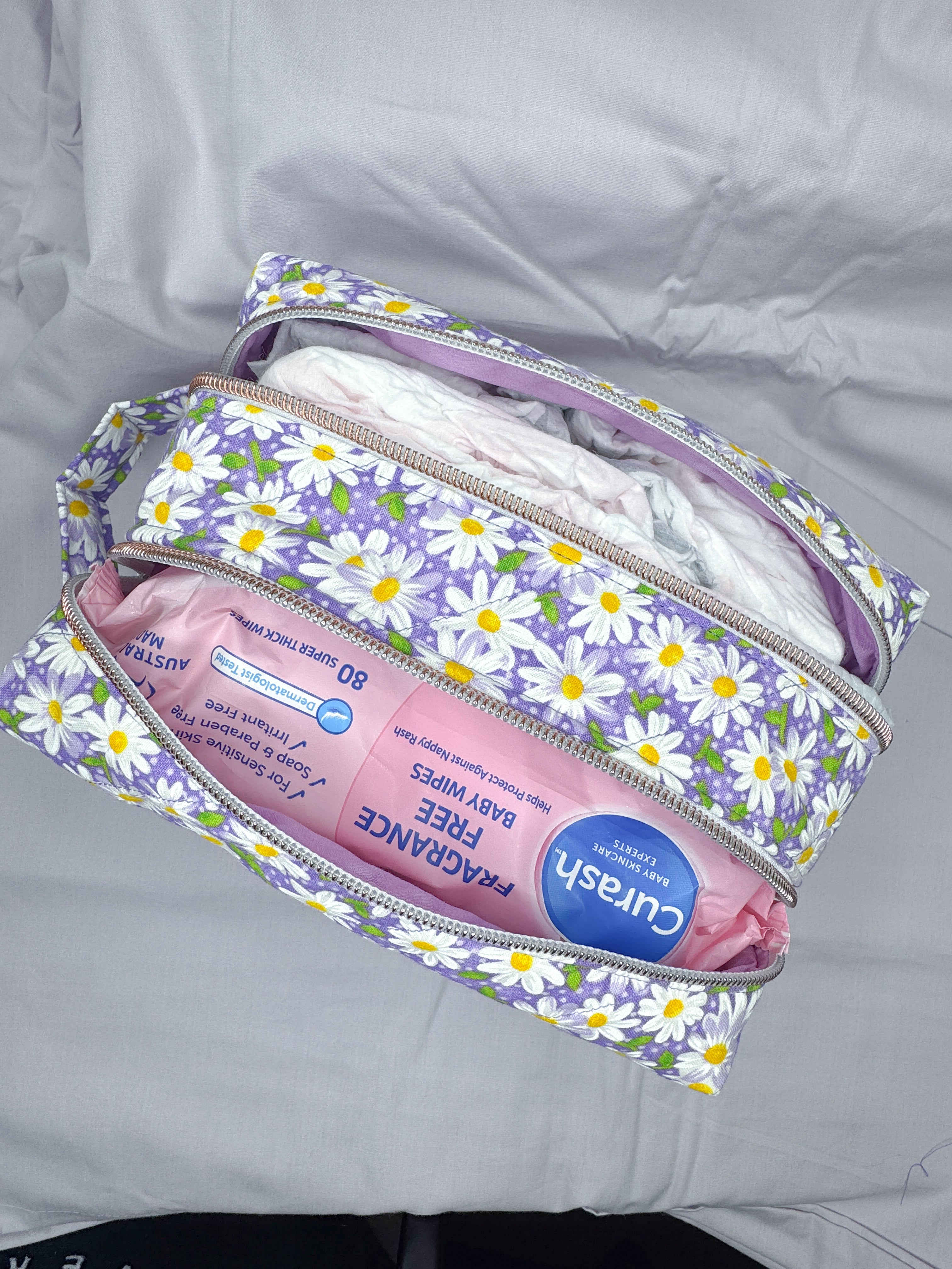Custom made Quilted Nappy & Wipe Pouch | Essential Baby Wipe Pouch