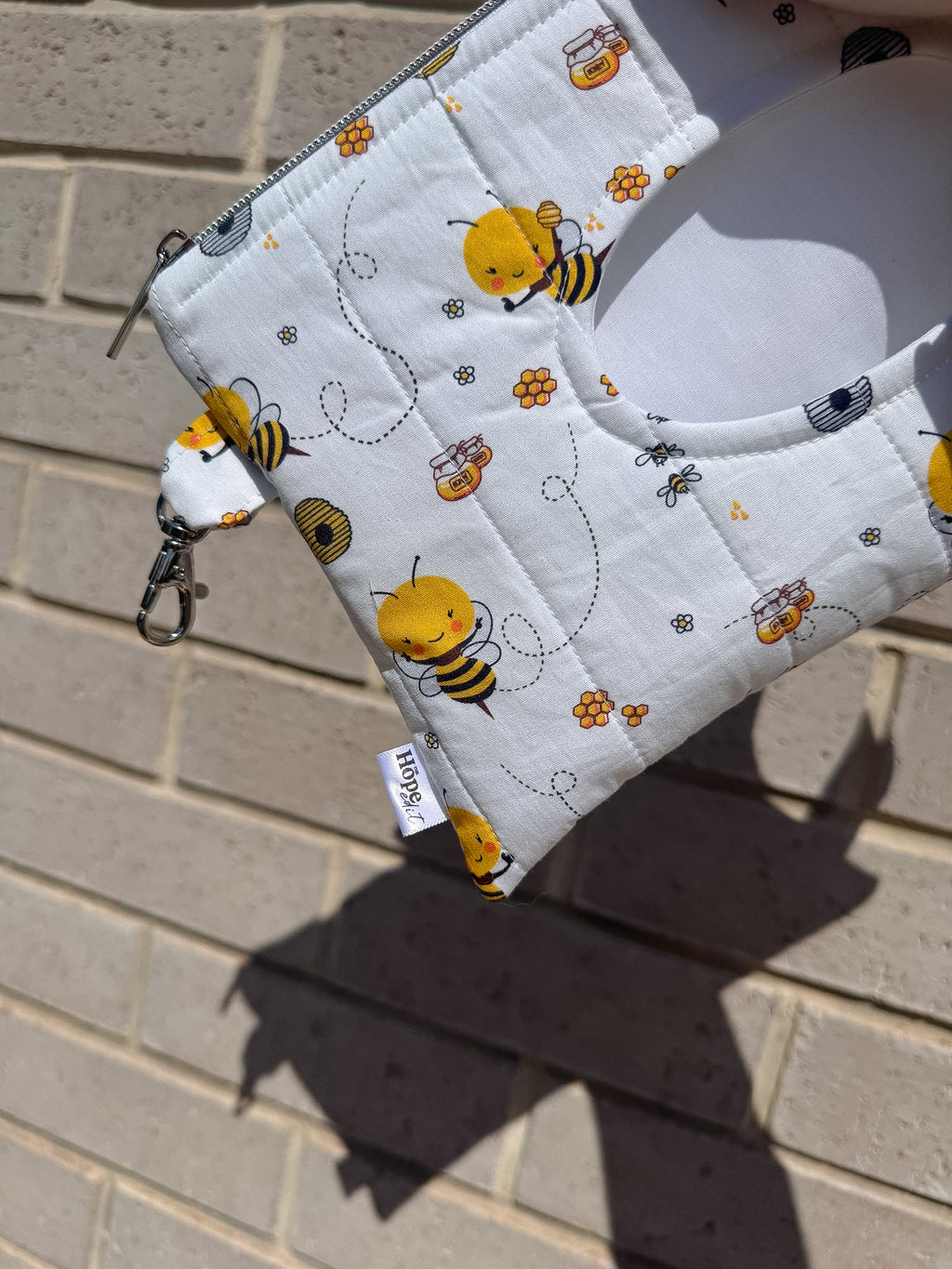 Bee Life Print Quilted Wipe Pouch | The Quick-Zip Wipe Case