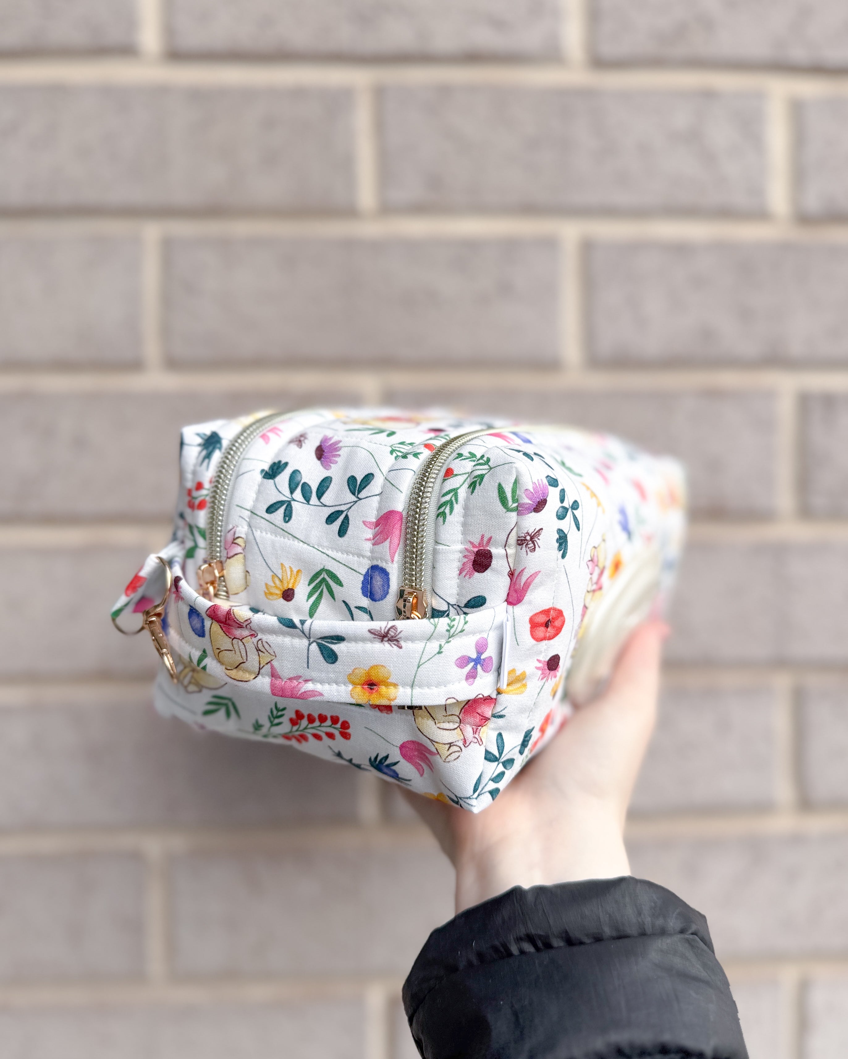 Flower Bear Quilted Nappy & Wipe Pouch | Essential Baby Wipe Pouch