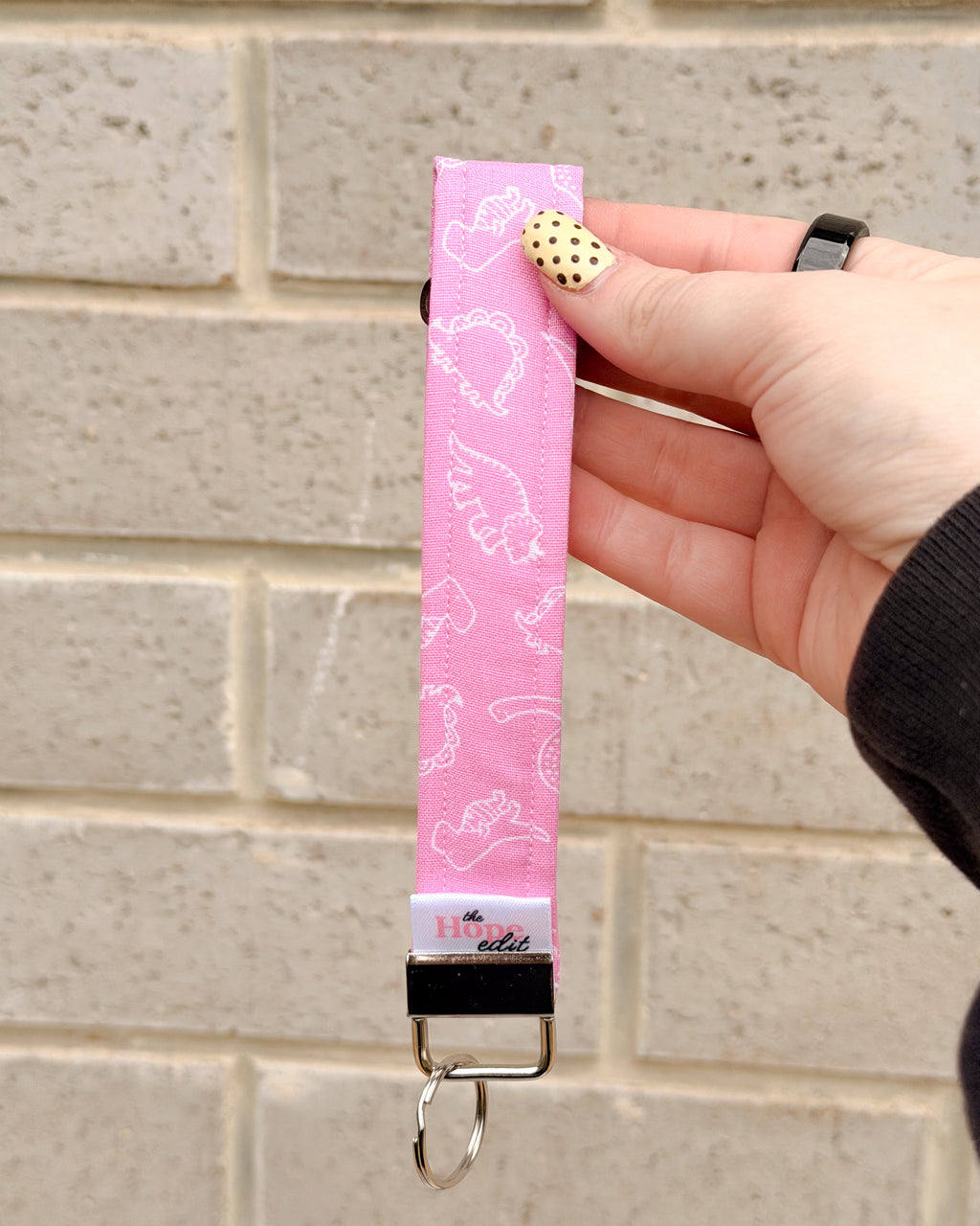 The Signature KeyFob Wristlet (Mama & Mini Sizes) – Pink Dino