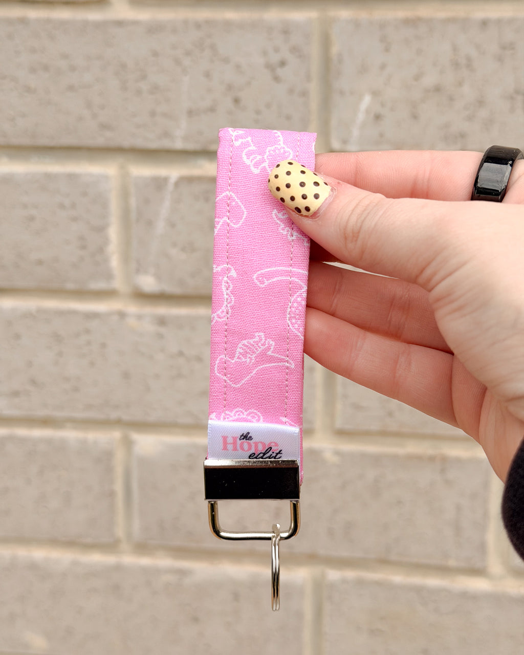 The Signature KeyFob Wristlet (Mama & Mini Sizes) – Pink Dino