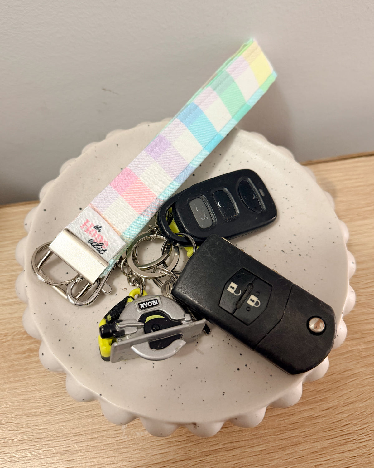 The Signature KeyFob Wristlet (Mama & Mini Sizes) – Rainbow Gingham